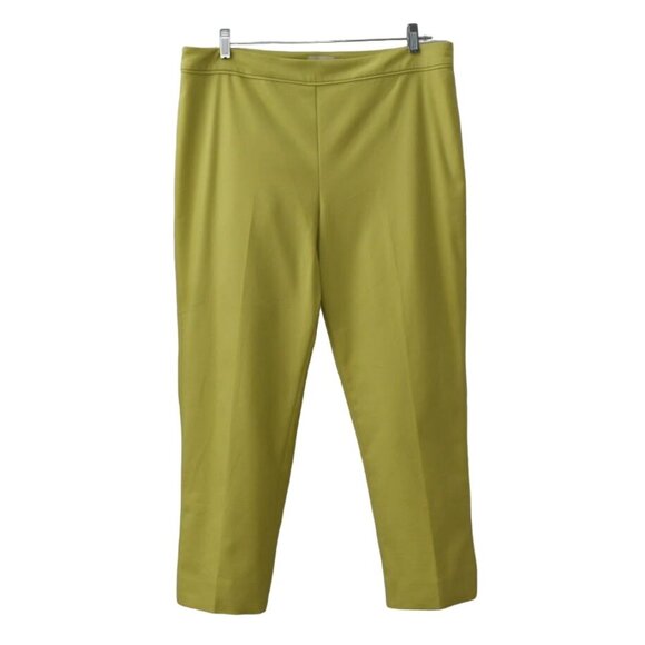 Talbots Anlke Pants Womens Size 16 Green Citron Side Zip - Picture 1 of 6